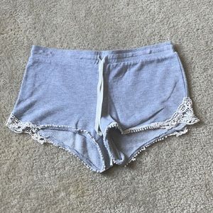 No Boundaries Grey Shorts With Lace